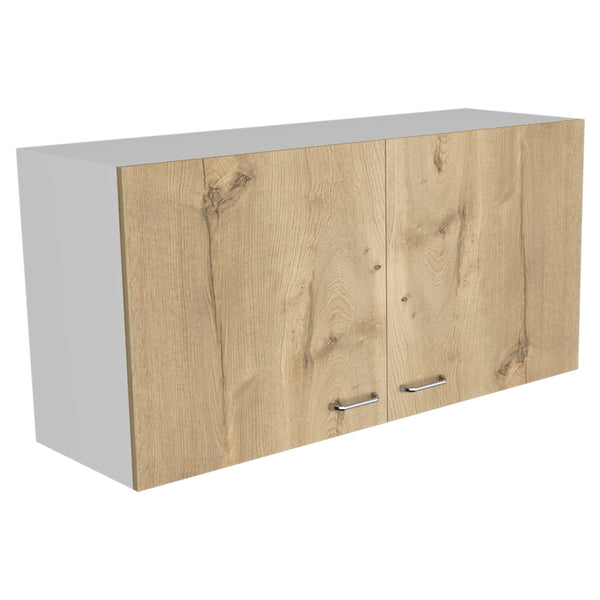 English Elm Oklahoma Multicolor Wall Cabinet Two Doors 39.3"W x 19.3"H Particle Board Extra Storage, Easy Assemble B128P148776