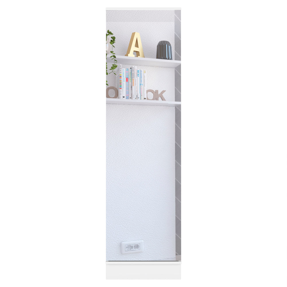English Elm Ruan White XL Shoe Cabinet with Mirror, 5 Shelves Holds Up to 10 Pairs, 17.2" W x 66.9" H Sturdy Hardware B128P148801