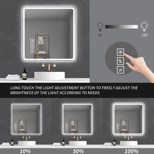 English Elm 36x36 Frameless Led Vanity Mirror Anti-fog Front Lit Square Bathroom Wall Mount W2071137653