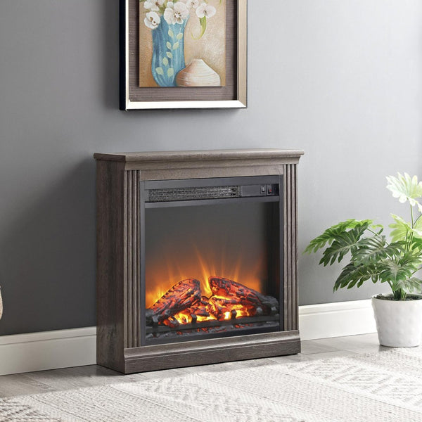 English Elm 18 Inch Electric Fireplace Insert Slim Led Log Flame Heater for Media Console W1769103307