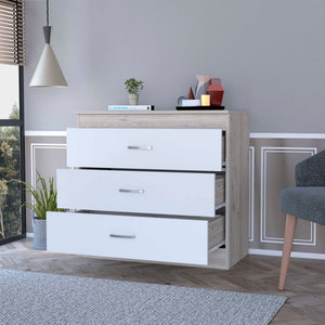 English Elm Cambridge Three Drawers Dresser with Wenge Finish, Engineered Wood, Space-Saving Design & Easy Assembly Multicolor 36 L x 20 W x 7 H B128P148680