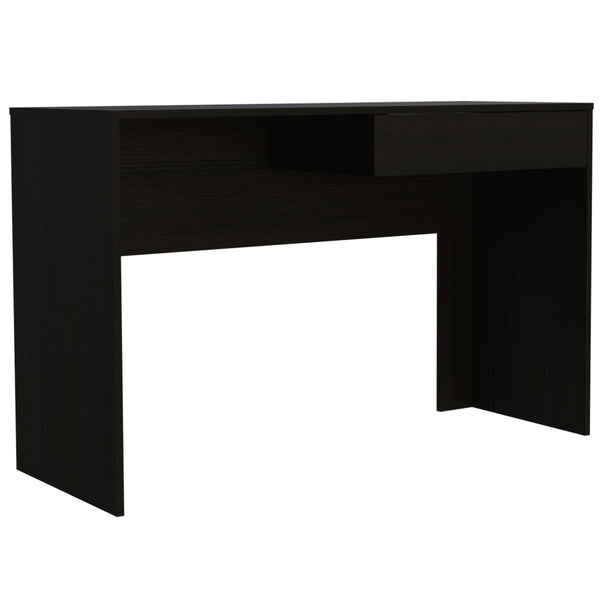English Elm Tampa Modern Writing Computer Desk with Two Drawers, 47.3" Black Engineered Wood, Easy Assembly B128P148815