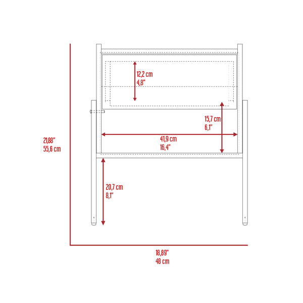 English Elm Hyacinth Beige Nightstand with Drawer & Open Shelf, Engineered Wood, Metal Rails, Compact 18.9" H B128P148720