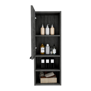 English Elm Milwaukee Smokey Oak Medicine Cabinet with Mirror Door, Two Interior Shelves and Open Bottom Storage Smoke 36 L x 16 W x 4 H B128P148744