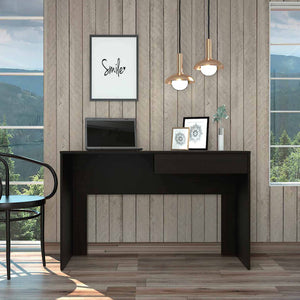 English Elm Tampa Black Writing Computer Desk with Drawer — 47.3" Engineered Wood Top, Easy Assembly, Sleek B128P148976