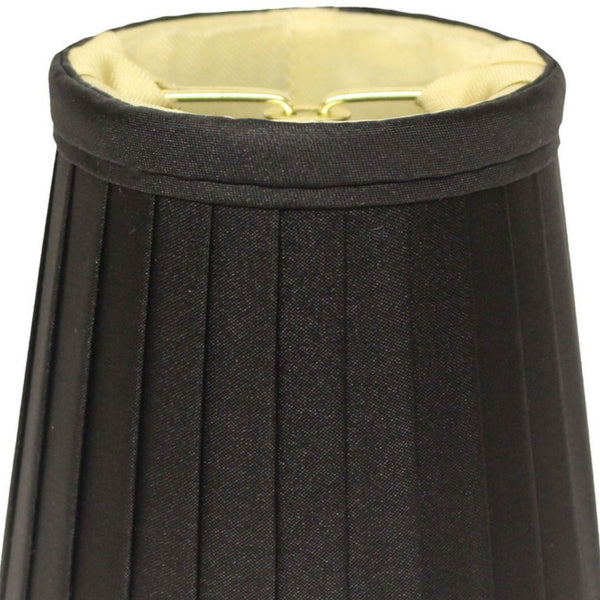 English Elm Side Pleat Black Fabric Chandelier Shades Set of 6 Flame Clip Candelabra Bulb Fit B075101685