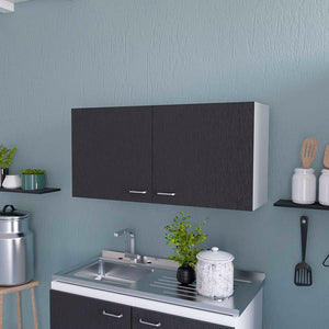English Elm Oklahoma Multicolor Wall Cabinet Two Door 39.3"W x 19.3"H Particle Board Storage, Easy Assembly, Space-Saving Design B128P148778