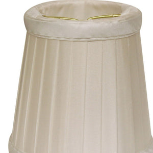 English Elm Slant Pleated Silk Chandelier Shades Set of Six Warm Neutral Flame Clip Fitting B075101684