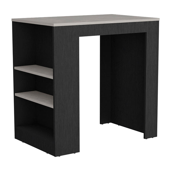 English Elm Harlan Counter Height Kitchen Island Table with 23.2"x36.2" Top, 3-Side Shelves & Multiple Finishes B128P148715