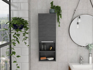 English Elm Milwaukee Smokey Oak Medicine Cabinet with Mirror Door, Two Interior Shelves and Open Bottom Storage Smoke 36 L x 16 W x 4 H B128P148744
