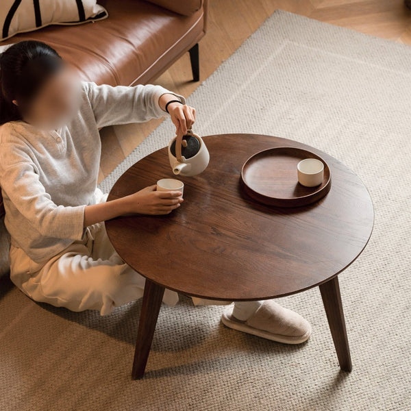 English Elm Center Solid Oak Square Coffee Table Walnut Finish Low Profile Living Room Accent W1283P147830