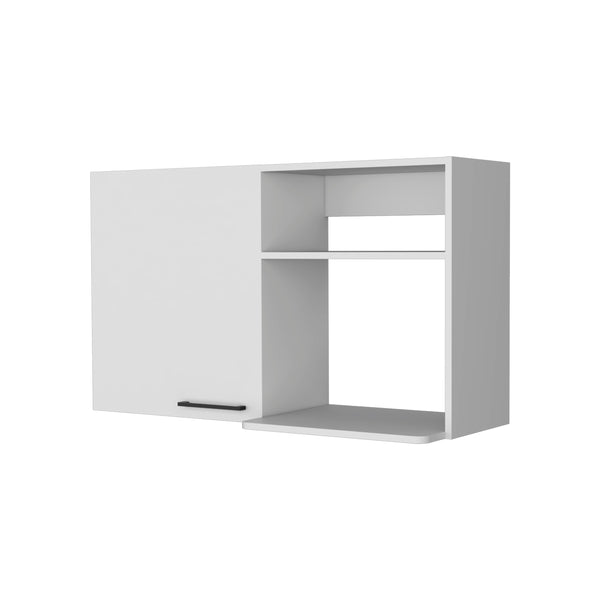 English Elm Oklahoma White 2-Door Wall Cabinet with 2 Side Shelves, Stackable Engineered Wood, Metal Handles B128P148767