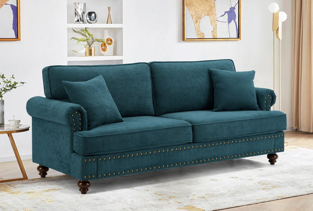English Elm 82" Chenille Two Seat Loveseat with Nailhead Trim Plush Foam Living Room Sofa W1708S00019