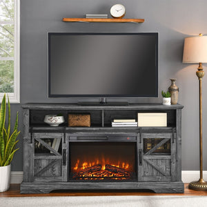 English Elm 26 Inch Electric Fireplace Insert Ultra Thin Log Set Led Flame with Remote Timer W1769103309