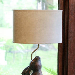 English Elm Slant Oval Hardback Linen Shade Washer Fitter Mid-century Retro Style Table Lamp Accent Gray B075101752