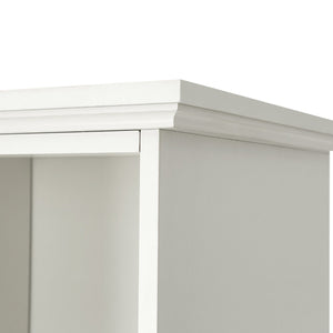 English Elm U-can Entryway Hall Tree with Crown Molding Beadboard Bench and Concealed Cabinet Storage White JY000112AAA