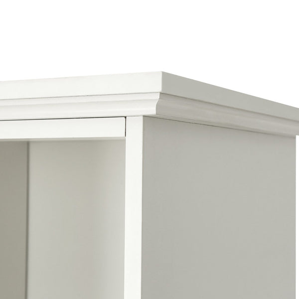 English Elm U-can Entryway Hall Tree with Crown Molding Beadboard Bench and Concealed Cabinet Storage White JY000112AAA