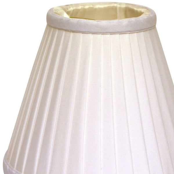 English Elm Slant Pleated Silk Chandelier Shades Set of Six with Flame Clip Classic White B075101686