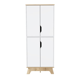 English Elm Zurich Multicolor Double Kitchen Pantry Cabinet with Countertop & Four Shelves on Legs, Engineered Wood B128P148848