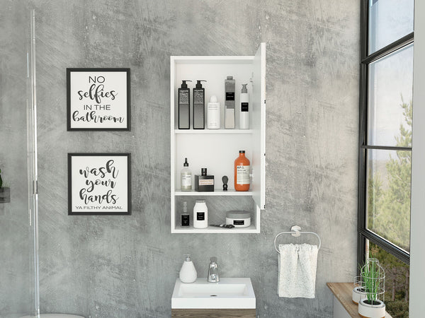 English Elm Modesto Mirrored Medicine Cabinet with Open Shelf and Two Interior Shelves for Bathroom Storage and Style Beige 39 L x 21 W x 5 H B128P148754