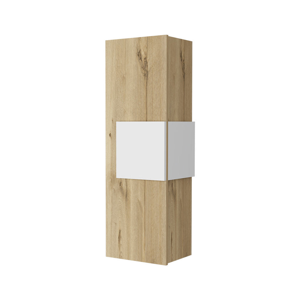 English Elm Nottingham Light Oak-White Medicine Cabinet with 3 Shelves, Engineered Wood, Nickel Hinges, Moisture Resistant B128P148763