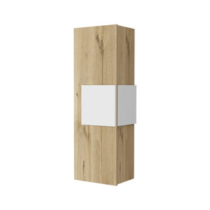 English Elm Nottingham Light Oak-White Medicine Cabinet with 3 Shelves, Engineered Wood, Nickel Hinges, Moisture Resistant B128P148763