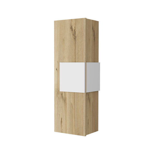 English Elm Nottingham Light Oak-White Medicine Cabinet with 3 Shelves, Engineered Wood, Nickel Hinges, Moisture Resistant B128P148763