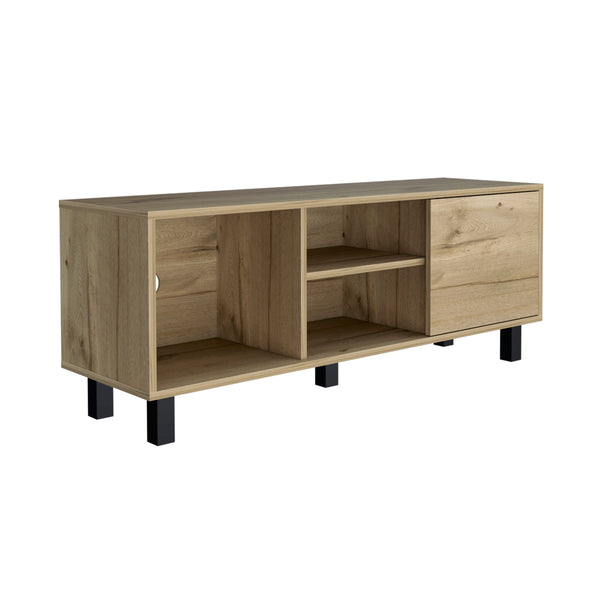 English Elm Rome Light Oak TV Stand for TVs up to 43" with Drawer, Open Shelves & Large Display Shelf, Compact Contemporary Design B128P148799