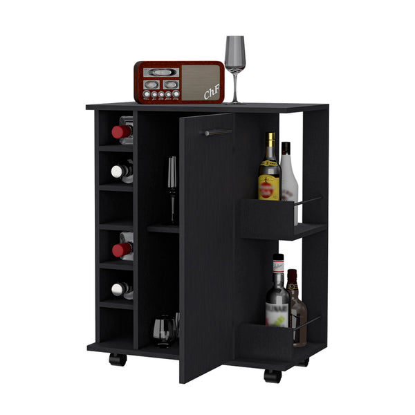 English Elm Lovell Black Nightstand with Sturdy Base, 2 Spacious Drawers & Wide Top for Lamps and Books B128P148742