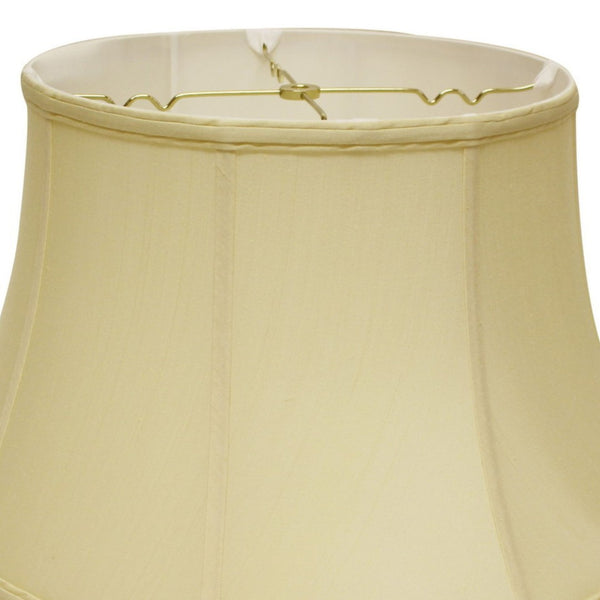English Elm Slant Drum Shantung Fabric Lampshade Washer Fitter Softback for Floor or Buffet Lamps Antique White B075101418