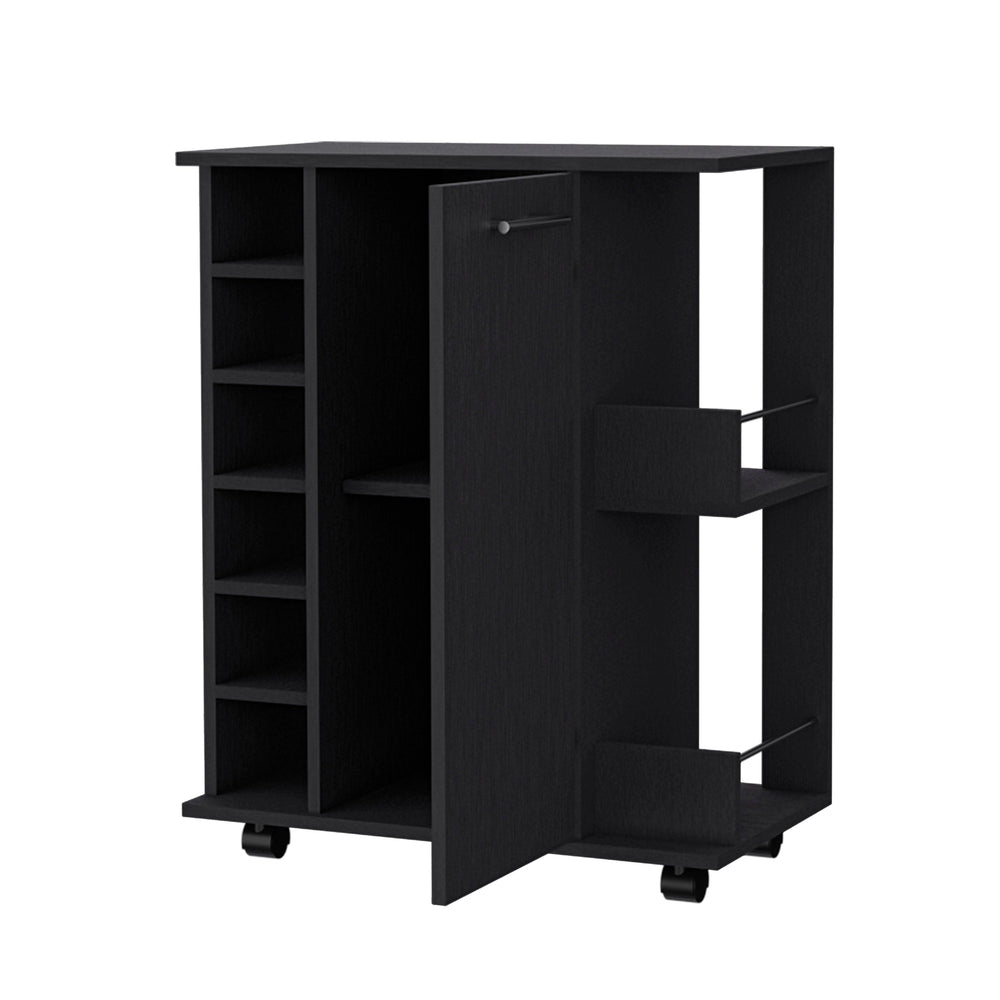 English Elm Lovell Black Nightstand with Sturdy Base, 2 Spacious Drawers & Wide Top for Lamps and Books B128P148742