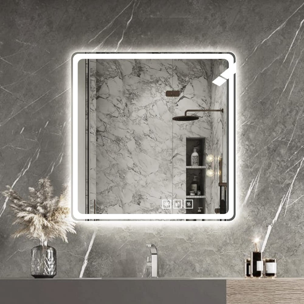 English Elm 36x36 Frameless Led Vanity Mirror Anti-fog Front Lit Square Bathroom Wall Mount W2071137653