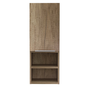 English Elm Milwaukee Light Oak Medicine Cabinet with Mirror, 2 Interior Shelves + 2 Open Bottom Shelves, Humidity-Resistant B128P148745