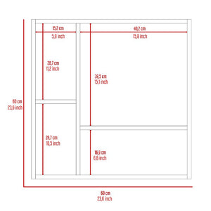 English Elm Kenya White Medicine Cabinet with Mirror and Double Doors, Engineered Wood, 4 Shelves, Sleek 23.6" W Top B128P148729