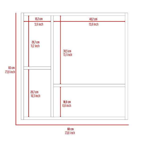 English Elm Kenya White Medicine Cabinet with Mirror and Double Doors, Engineered Wood, 4 Shelves, Sleek 23.6" W Top B128P148729