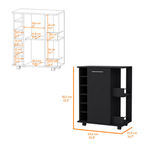 English Elm Lovell Black Nightstand with Sturdy Base, 2 Spacious Drawers & Wide Top for Lamps and Books B128P148742