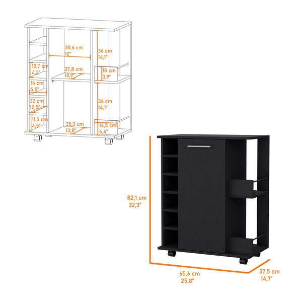 English Elm Lovell Black Nightstand with Sturdy Base, 2 Spacious Drawers & Wide Top for Lamps and Books B128P148742