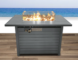 11'' H X 42'' L Steel Propane Outdoor Fire Pit Table With Lid