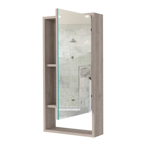 English Elm Modesto Mirrored Medicine Cabinet with Open Shelf and Two Interior Shelves for Bathroom Storage and Style Beige 39 L x 21 W x 5 H B128P148754