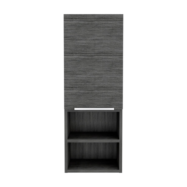 English Elm Miami Black Single Door Pantry with Four Adjustable Shelves, Engineered Wood, Space-Saving Design B128P148743