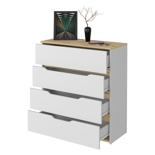 English Elm California Drawer Dresser - Four Spacious Drawers, Stylish Multicolor Finish For Modern Spaces B128P148679