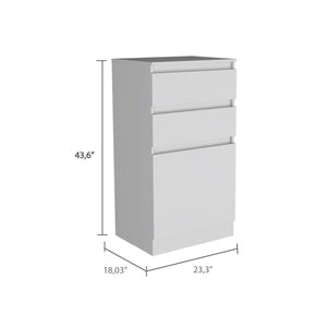 English Elm Celestial chic jewelry dresser with mirror, two drawers and single-door cabinet for elegant storage and decor White 51 L x 26 W x 5 H B128P148686