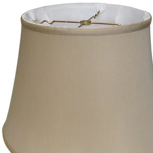 English Elm Slant Euro Bell Pongee Silk Softback Lampshade Elegant Champagne Neutral for Traditional Decor B075101166