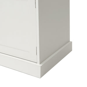 English Elm U-can Entryway Hall Tree with Crown Molding Beadboard Bench and Concealed Cabinet Storage White JY000112AAA