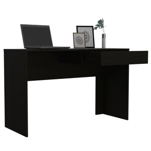 English Elm Tampa Black Writing Computer Desk with Drawer — 47.3" Engineered Wood Top, Easy Assembly, Sleek B128P148976