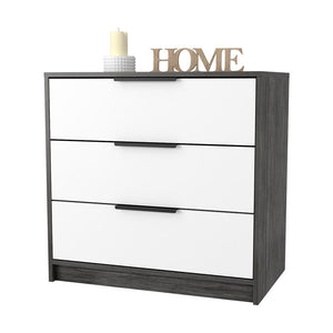 English Elm Washington Five Drawer Dresser with Light Oak Frame and White Fronts, Space-Saving Minimalist Storage Chest Multicolor 31 L x 21 W x 7 H B128P148840