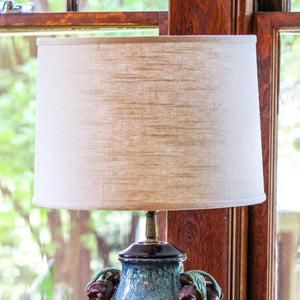 English Elm Slant Retro Linen Drum Lampshade Stonewash Finish for Table and Arc Floor Lamps B075101374