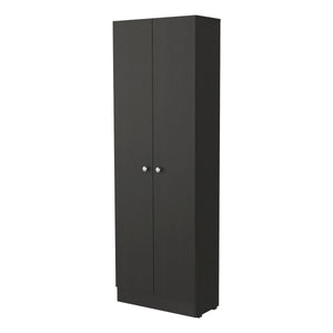 English Elm Virginia Double Door Storage Cabinet with Five Shelves for Kitchen Garage Mudroom Organization and Style Black 77 L x 16 W x 5 H B128P148831