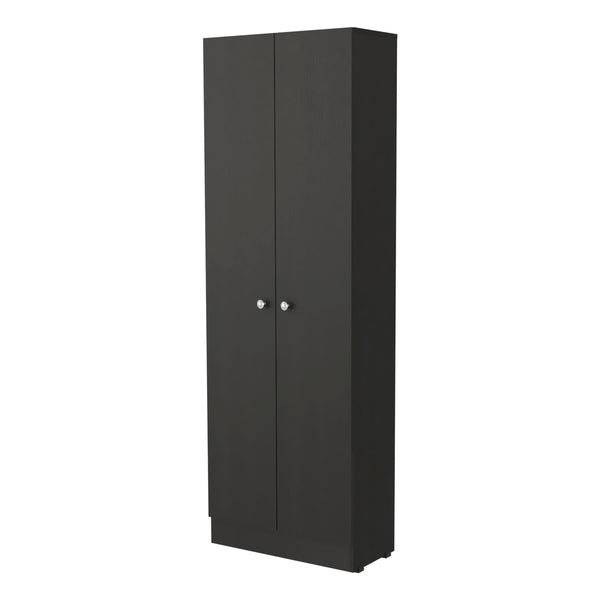 English Elm Virginia Double Door Storage Cabinet with Five Shelves for Kitchen Garage Mudroom Organization and Style Black 77 L x 16 W x 5 H B128P148831