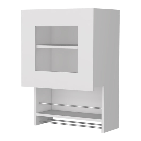English Elm Sunriver White Corner Shelf with Cabinet - 3-Tier Engineered Wood Storage, Metal Handles, Modern Legs B128P148813